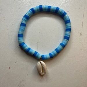Set of 2:Wrist Wonders Ocean Blue Pooka Shell Bracelet